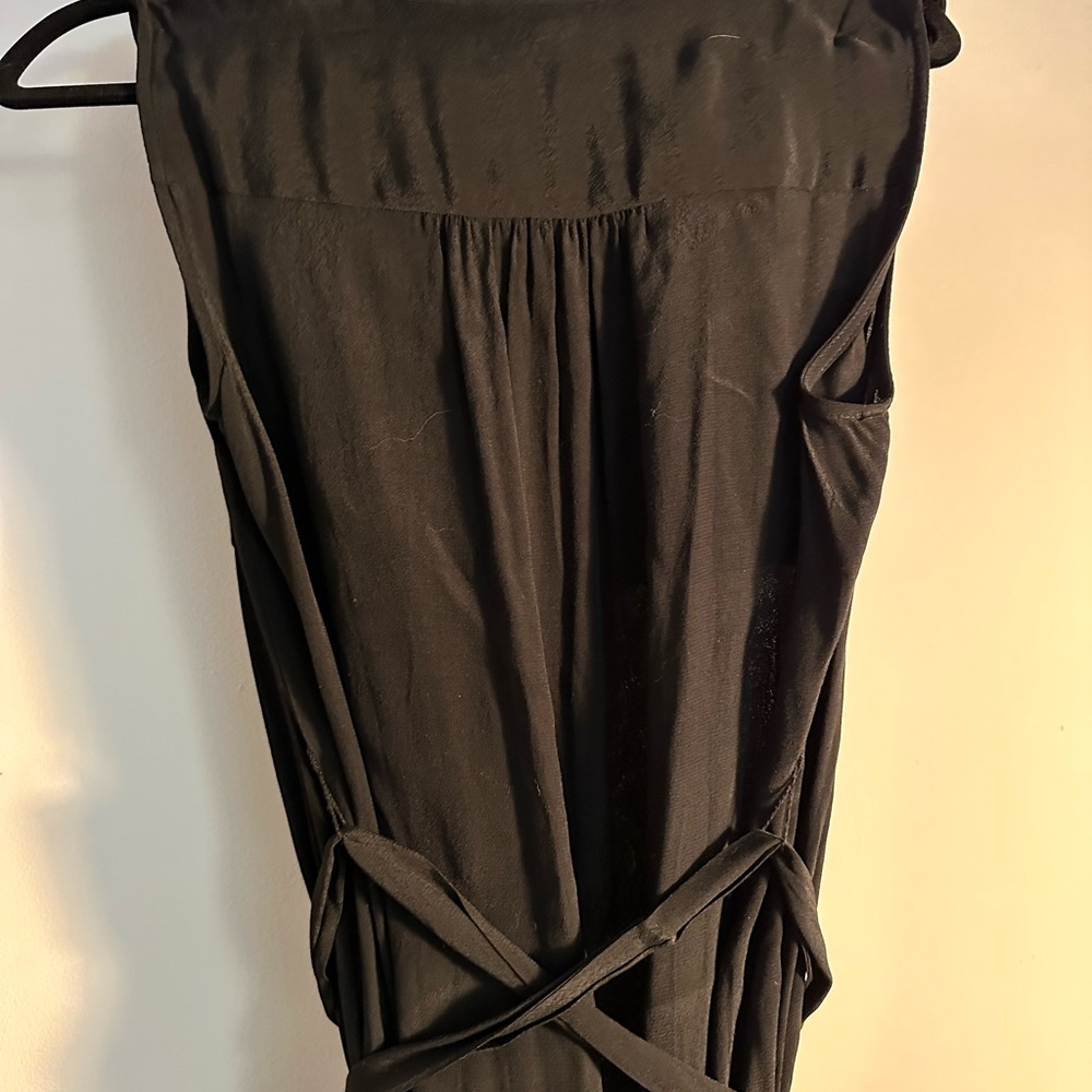 Gap Sz S NWT sleeveless maxi-length shirt dress in black rayon, full button - Picture 5 of 12